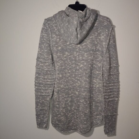 Leif Nelson Grey White Ombre Knit Hooded Pullover Sweater Size L - Picture 6 of 8